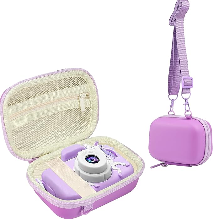 Leayjeen Kids Camera Case Compatible with Goopow/Dwfit/Slothcloud/Colofree/KIZJORYA Kids Camera Toys and Children Digital Video Camera,Best Christmas and Birthday Gifts-Purple(Case Only)