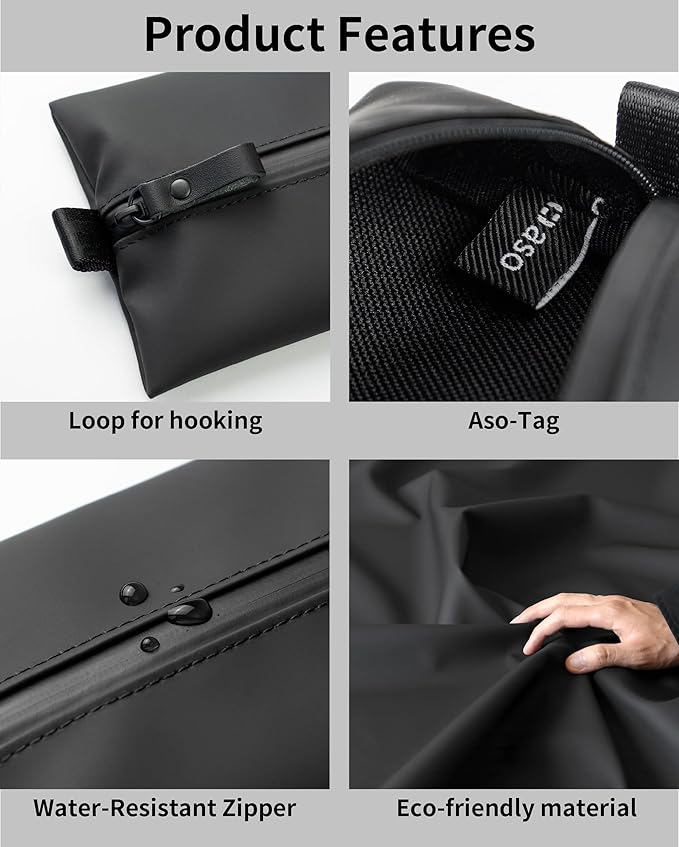 Water-Resistant Zipper Pouch, Made in Japan, 0.9ounces, Compact Tech Organizer for Cords, Cables and Daily Essentials, Multipurpose Bag, Travel Accessories and Toiletries, TOFTPOUCH, Medium size, Gray