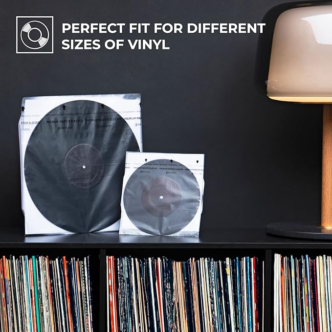 Big Fudge 12" Vinyl Record Sleeves - Inner Sleeves 50 Pack - Anti Static Rice Paper Acid Free Vinyl Covers - Accessories Protect LP Albums from Dust, Dirt & Scratches