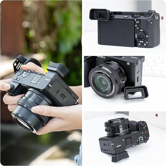 A6700 Eyecup Eyepiece, Soft Silicon Extended Camera Eye Cup Viewfinder Special Designed for Sony A6700 Alpha APS-C Mirrorless Camera Replaces Sony FDA-EP20 (Not Affect The Use of A6700 Camera Screen)