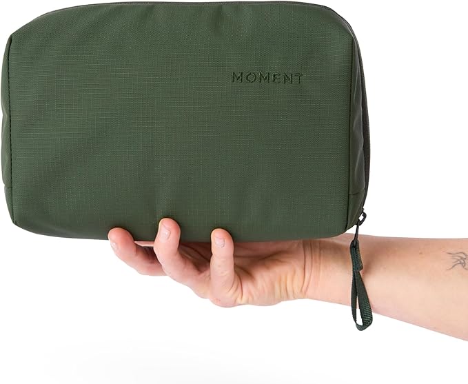 Moment Everything Tech Organizer – Water-Resistant Travel Pouch for Cables, Chargers & Accessories | Regular & Mini Sizes (Olive, Regular)