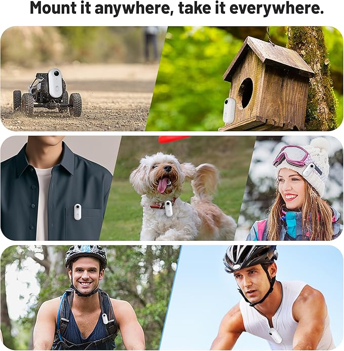 Meoilkolnm Mini Body Camera, Wearable Action Body Cam, Thumb Size Hands Free Recording Body Worn Camera, Premium Portable Camcorder Mount Anywhere for Pet Walking, Work, Travel (White, 128GB)