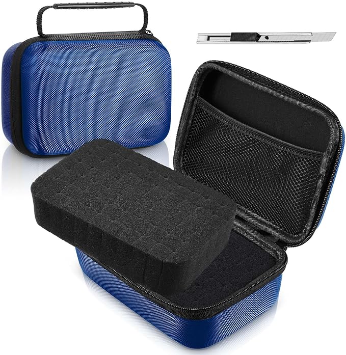 Relaxweex EVA Hard Case with Customizable Foam 12.6 x 8.3 x 3.5 Inch Protective EVA Carrying Case Shockproof Outdoor for Camera, Digital Products, Electronic Instruments with Knife, Blue