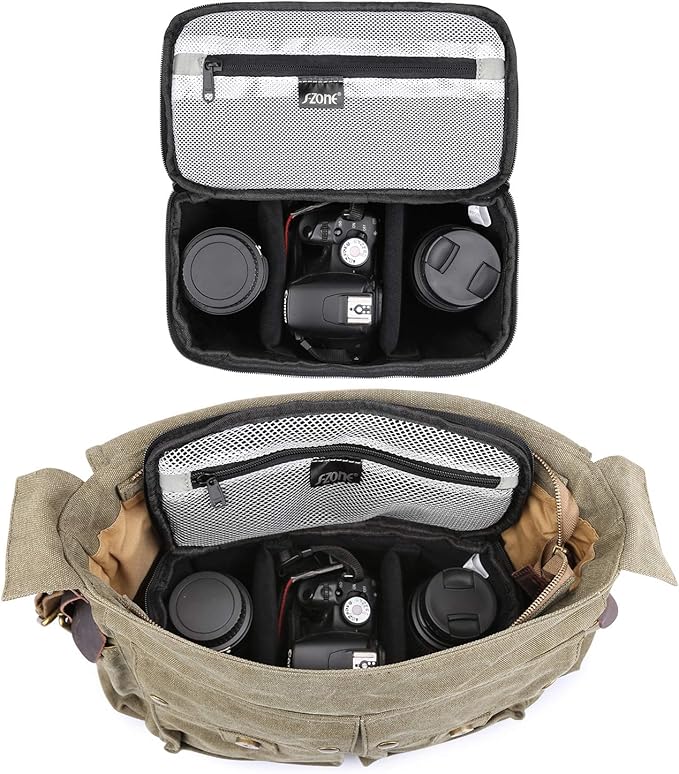 S-ZONE Padded Folding Camera Bag for DSLR SLR Camera TLR Sony Canon Nikon or Flash