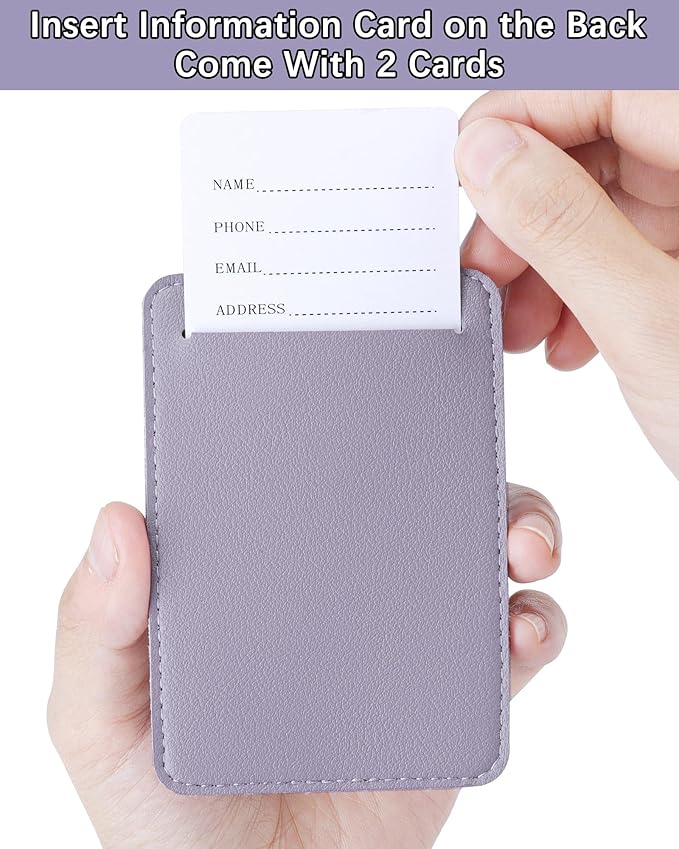 Teskyer Luggage Tags, Thick & Durable, Easy to Identify, Privacy Protection, TSA Approved Travel Essentials Suitcase Tags - 2 Pack, Purple