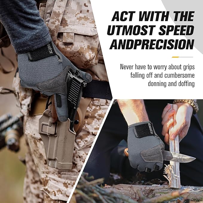 eLusefor Natural Tactile Shooting Glove: Seamless Wrap-Fingers Design, 360° Touchscreen Freedom, Customizable Badge