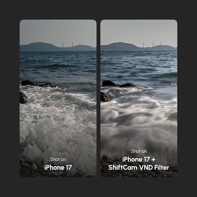 ShiftCam 72mm Magnetic Variable ND (VND) Filter 6-10 Stop – Rotating Dial for Cinematic Outdoor Shoot – Pro Exposure Control for iPhone & Android – Compatible with LensUltra