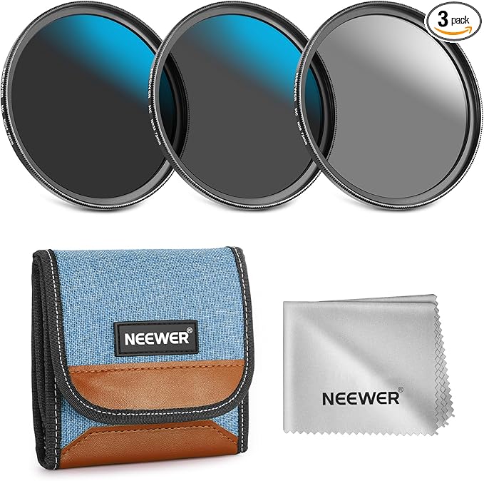 NEEWER 72mm ND Filter Set, ND8/32/64 (3/5/6 Stops) Multicoated Neutral Density Camera Lens Filter Photography Accessories with Storage Case & Cleaning Cloth, 3 Packs