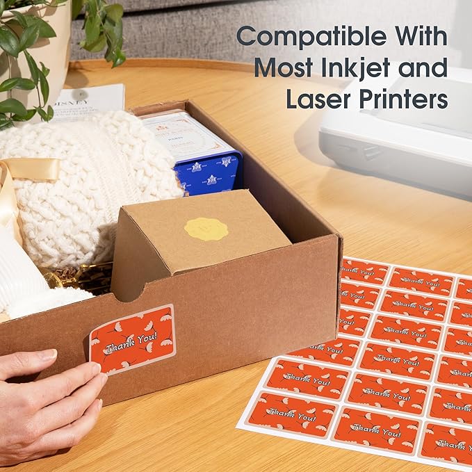 4" X 5" Matte White Printable Shipping Labels (250 Sheets, 1000 Stickers) Address and Mailing Labels for Laser & Inkjet Printers - Spartan Industrial Template R022