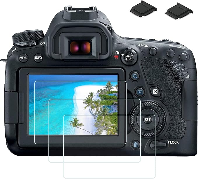 PCTC Tempered Glass LCD Screen Protector Films Compatible for Canon EOS 6D Mark II 2 6DII Protective Cover (3 + 2 Pack)