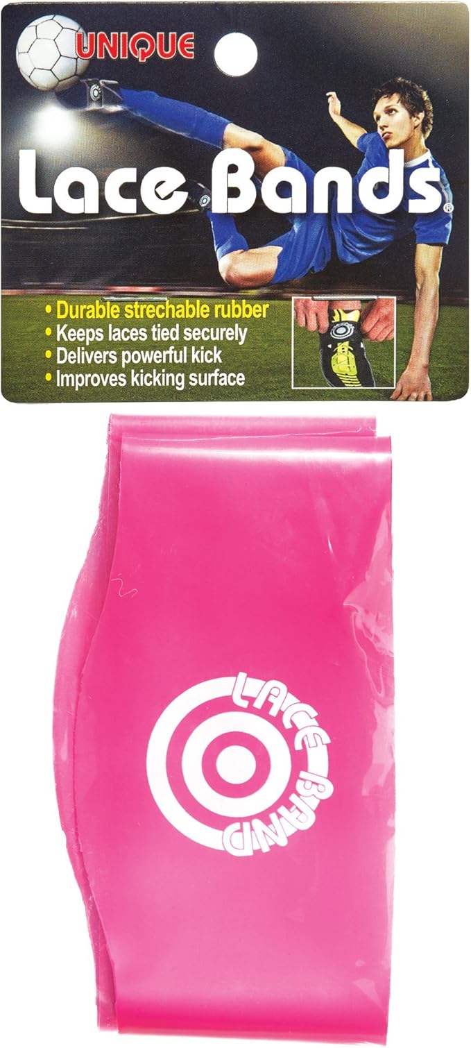 Unique Sports Lace Bands Neon Pink Soccer Cleat Lace Cover (6 Pair)