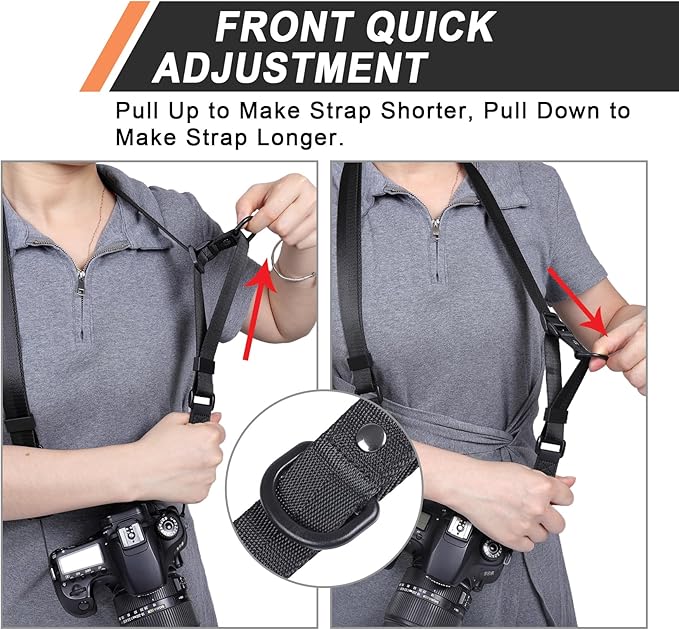 Vigorport Camera Strap, Crossbody Shoulder Strap, Camera Neck Strap with Quick Release Metal Buckle for DSLR/Binoculars