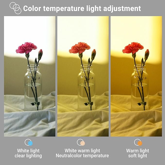 Tri-Color Camera Video Light - Compact hot Shoe Mounted LED Light with stepless dimming for Live Streamers, Photographers, Short Video Makers