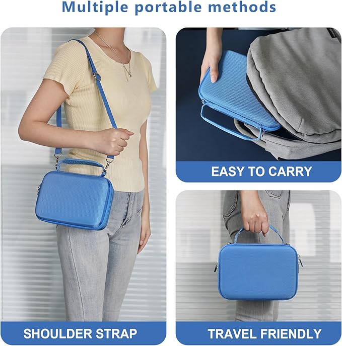 Hard Travel Case for Sony ZV-1F / ZV-1 / ZV-1 II Digital Camera, Protective Cases Bag Fits Vlogger Accessory Kit Tripod and Microphone, Extra Zipper Pocket fit Battery Charger, Blue