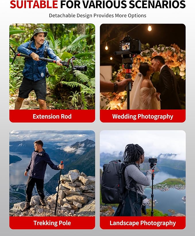 IFOOTAGE Cobra 3 Strike Monopod with Fluid Head K5S, 59" Camera Monopod with Pedal Locking, One-Step Rapid Height Adjustment, for Shooting Bird/Animal/Sports Event/Wedding/Live Show