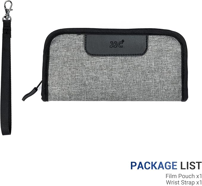 JJC Film Pouch Case for 120-Medium Format, Polyester Carrying Pouch for 5 Rolls With Elastic Slot Interior, Belt Loop Design, and Wrist Strap for Easy Carry (Film Not Included)