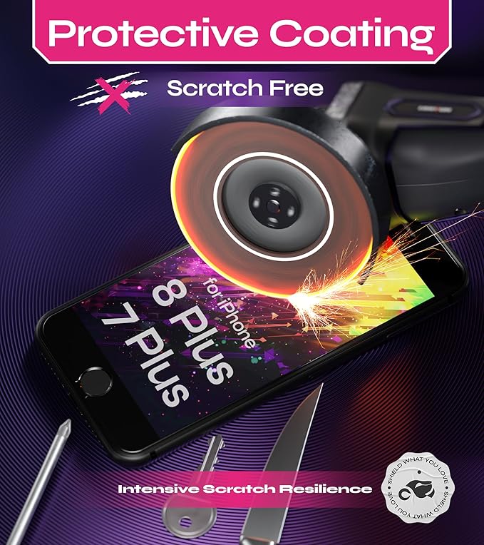 Defenslim Screen Protector for iPhone 8 Plus / 7 Plus (2Pack), Easy Auto-Align Install Kit, 5.5" Tempered Glass, 9H Hardness, Ultra HD Clear, Case Friendly, EasyShield