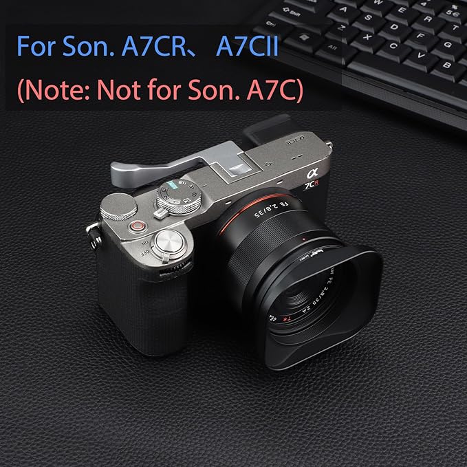 A7CII A7CR Thumb Grip Haoge Metal Thumb Up Rest Hand Grip for Sony α7CII,Alpha 7CII,ILCE-7CII,A7CR Camera Accessories Silver (Not Fits A7C) THB-A7CII-S Hot Shoe Thumb Up