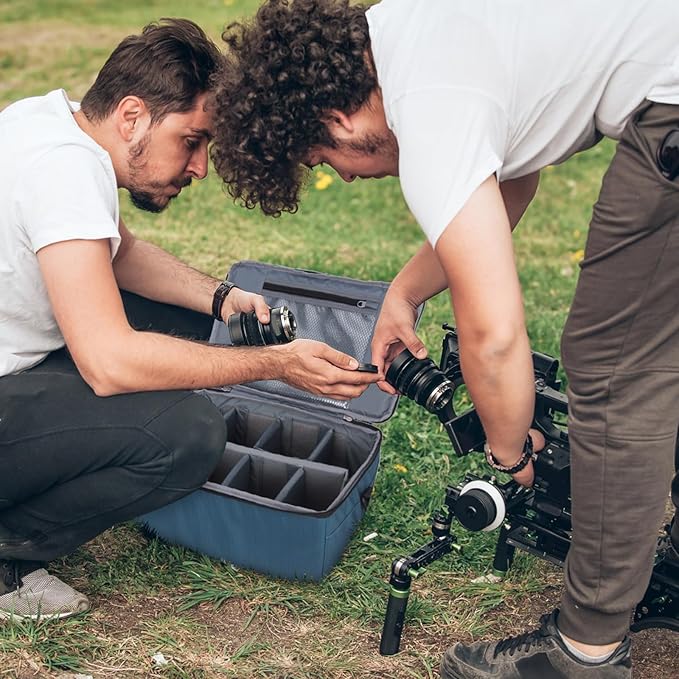 Koolertron Dslr Camera Insert Bag Purse Universal Liner Lens Pouch Partition Protective Cover Waterproof Sleeve for Cannon/Nikon/Sony (Blue)