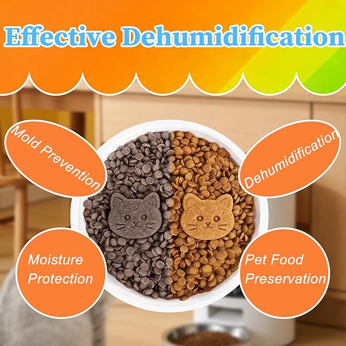 12PCS Color-Changing Pet Food Desiccant Packs Compatible with PETLIBRO Automatic Cat Feeder, Individually Packaged Desiccant Replacement Packs Suitable for PETKIT Automatic Cat Feeder