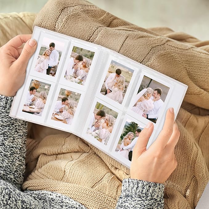 Vienrose Mini Polaroid Photo Album Book 208 Photos 2x3 Inch Pictures for Fujifilm Instax Mini 7s 8 9 11 25 26 40 50s 90 Evo Z2300 Instant Camera, Polaroid Snap Beige 1 Pack