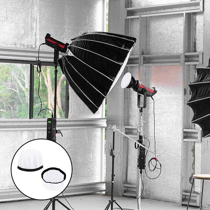 4 Pcs Light Diffuser Sock, 7"/18cm Diffuser Lamp Cover White Soft Lampshade Reflector Lamp Sock for Studio Strobe Reflectors Ring Light Flash Lights Standard Reflector
