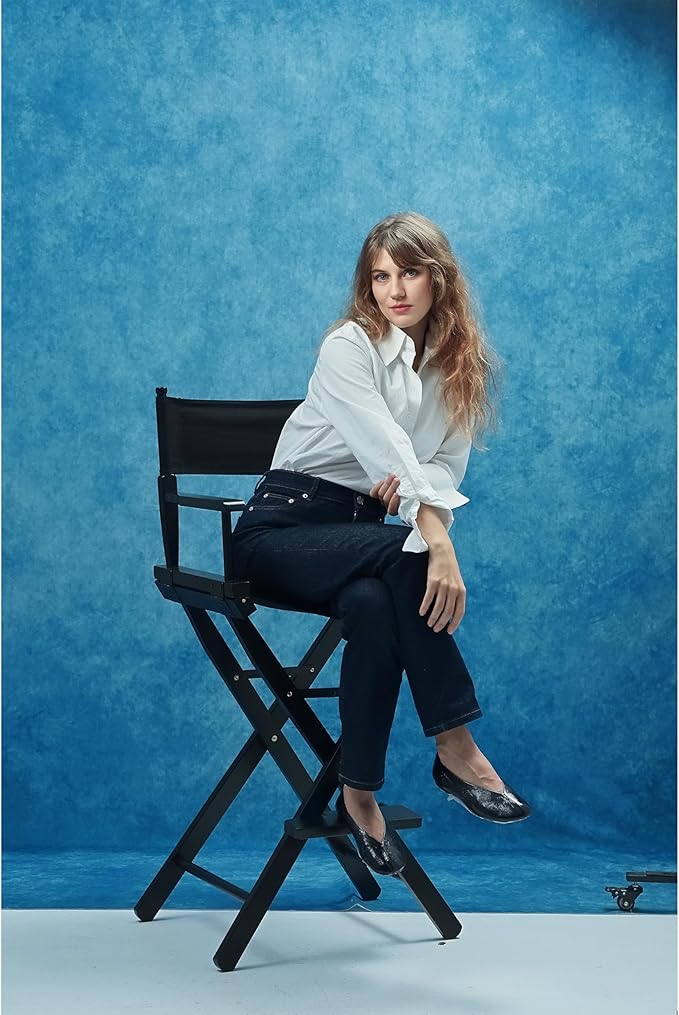 UrcTepics 8×10 Abstract Blue Headshot Backdrop, Professional Portrait Backdrops for Studio, Yearbook Graduation Photography Backdrops, Polyster Photo Backdrop Includes a 10cm Wide Rod Porket.