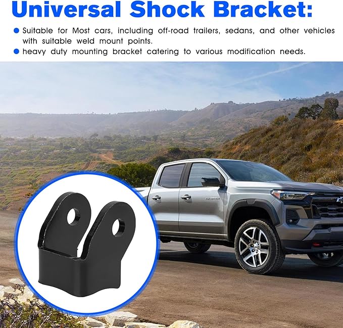 Weld On Shock Mount Heavy Duty Shock Mount Bracket Kit for Trailer Axle Rear Shock Mount Bracket Weld-On, Curved Shock Mount Tabs Universal Shock mounts - 1 Pair