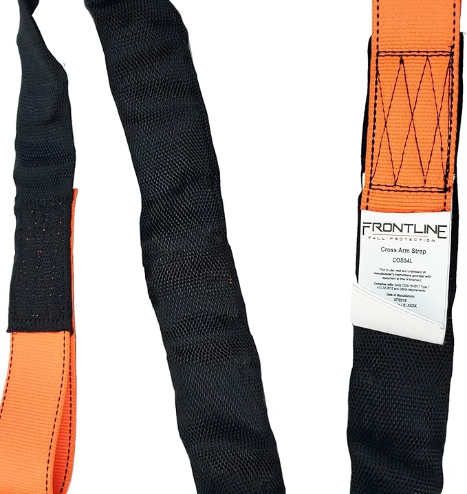 Frontline Fall Protection COS04L Concrete Anchor Strap with Double Loop End 4' | ANSI & OSHA Compliant | Pour-in Disposable Anchor | 5000 lbs. Capacity | Color Orange/Black (Pack of 150)