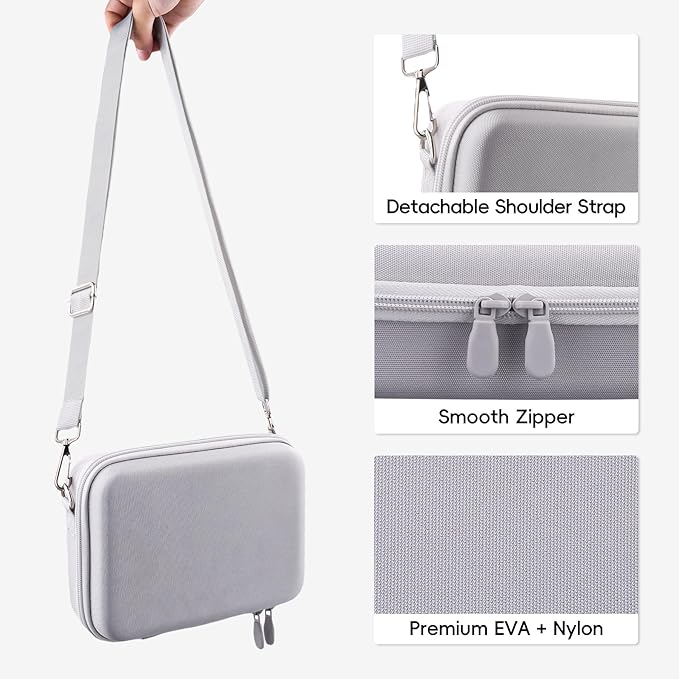co2CREA Osmo Mobile 8/7P/7 Gimbal Stabilizer Hard Case - Waterproof Travel Storage Box with Custom Foam Insert & Mesh Pocket for DJI OM Mobile 7P Smartphone Gimbal, Accessories, Cables (White Case)