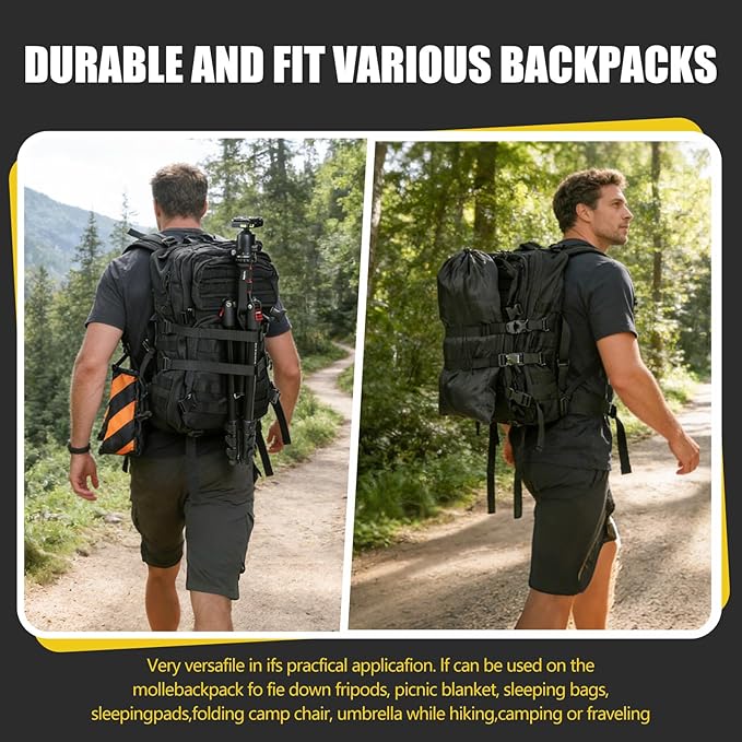Tactical Molle System Backpack Straps - Adjustable 20.8" Pack Attachment Strap Accessories