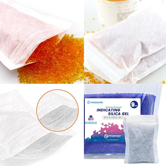 100 Packs Breathable Paper Bags, 6.3 by 8.2 Inch Resealable Nonwoven Ziplock Storage Bags, Sucn for Silica Gel Beads, Desiccant, Jewelry, Samples