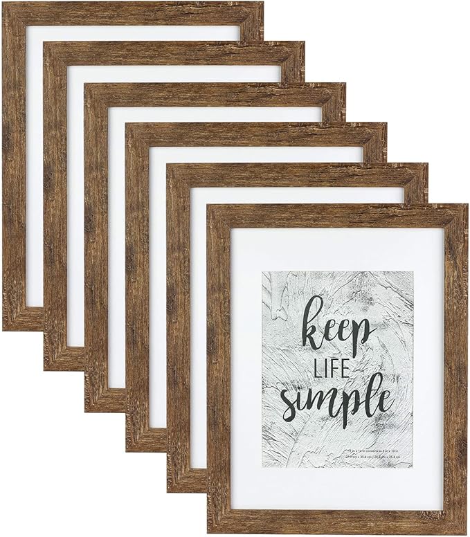 kennethan 11x14 Picture Frame - Rotten Brown, 6 Pcs Set, Displays 8x10 or 11x14 Pictures on Wall