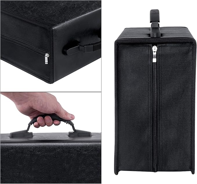 Siveit CD/DVD Binder, CD DVD Case Holder Binder 400 Capacity CD/DVD Wallet Storage Booklet Album Box (White binder, PU Black)