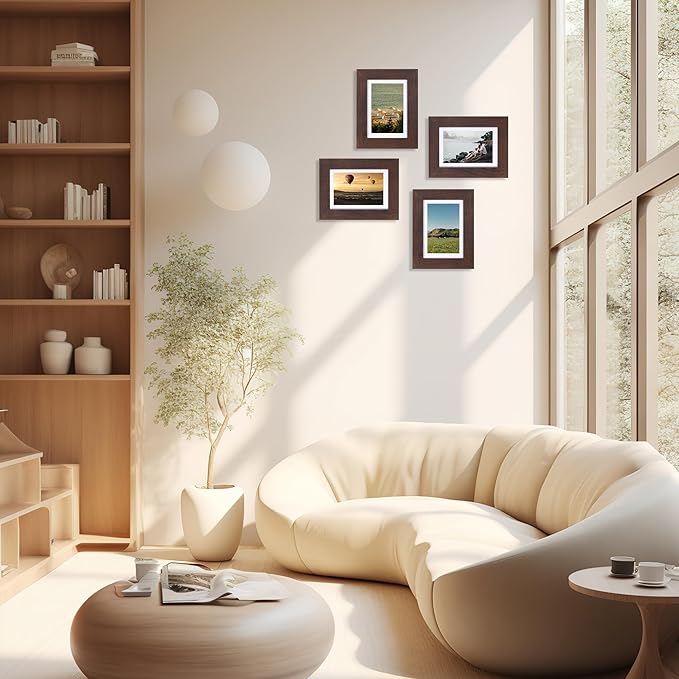 kennethan Dark Brown Picture Frame - 5x7, Displays 4x6 with Mat or 5x7 Without Mat - Wall Mountable