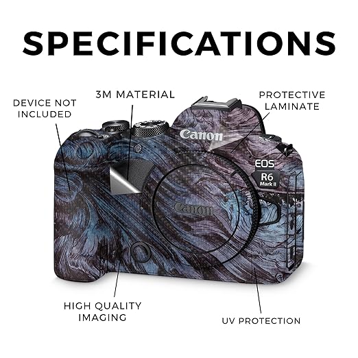 Carbon Fiber Camera Skin Compatible with Canon EOS R6 Mark II Camera (2022) - Angry Ripple - Premium 3M Vinyl Protective Wrap Decal Cover - Easy to Apply | Crafted in The USA by MightySkins