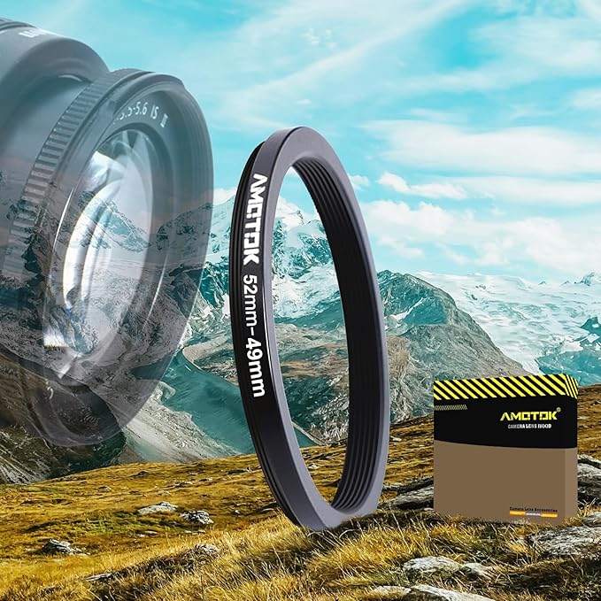 52mm Lens to 49mm Camera Lens Adapter,52mm-49mm Filter Step-Down Ring,Compatible All 49mm Filter Accessory.Made from CNC Machined