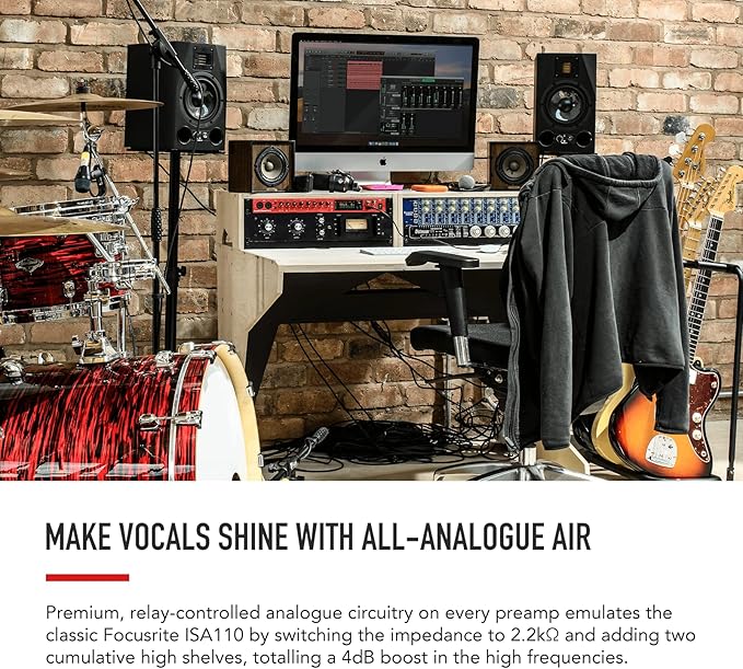 Focusrite Clarett+ 8Pre Studio-Grade 18-in/20-out Audio Interface for Established Producers —Eight High-Performance, Low-Noise, Low-Distortion Mic Preamps Capture Audio with Precise Clarity