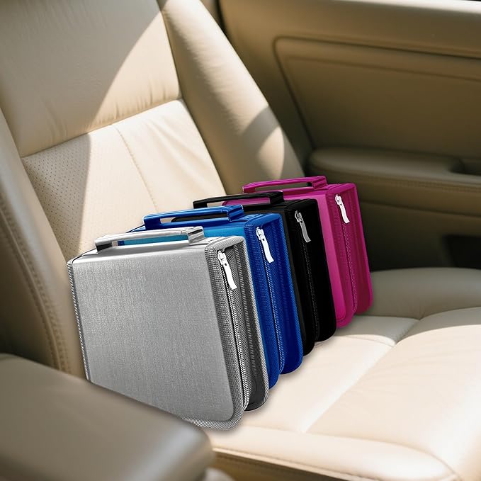 DVD Case CD Storage,40 Capacity CD Cases Holder DVD Storage Case Holders CD DVD Disc Case Storage Wallet Binder for Car Home Office Travel (40 Silvery)