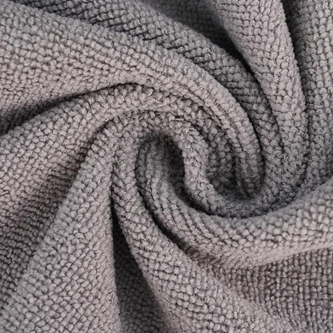 Reusable Cleaning Cloths Microfiber Towel: 50 Pack Washable Tear Away Cleaning Towels Roll - 12× 12 Absorbent Rags Drying Dishcloths for Kitchen House Car (50, Grey)