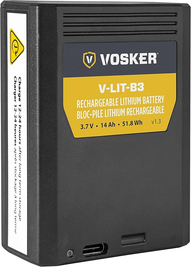 Vosker Extra Rechargeable Lithium Battery Pack for V300 & VKX Mobile Security Cameras, Long Lasting Lithium Battery, Fast Charge 14 000mAh Capacity, Weather Resistant