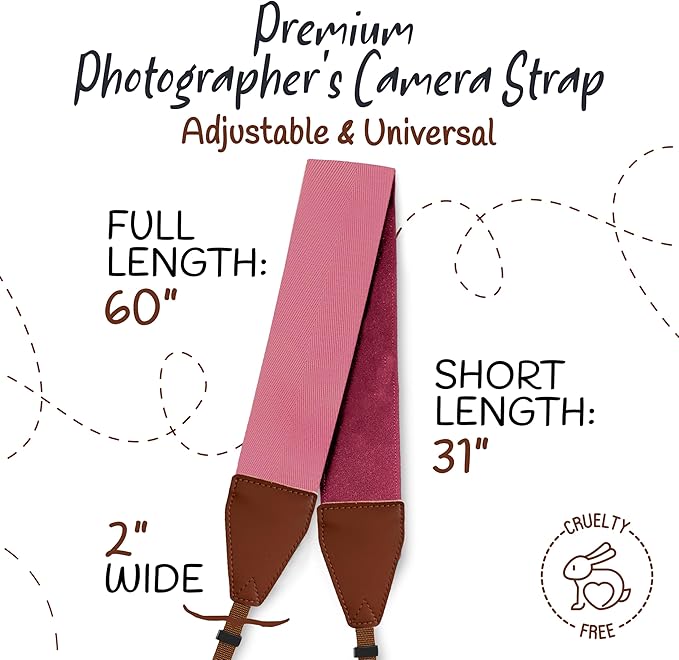 Art Tribute Camera Strap for All DSLR and Mirrorless Cameras. Add Your Name Or Initials Make It a Personalized Gift