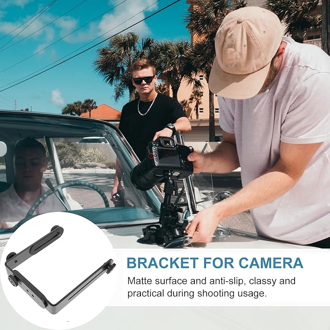 Toddmomy Dual Metal Camera Holder Bracket Flash Light Mount for DSLR Camcorder Video Recording with Detachable Connectors and Construction