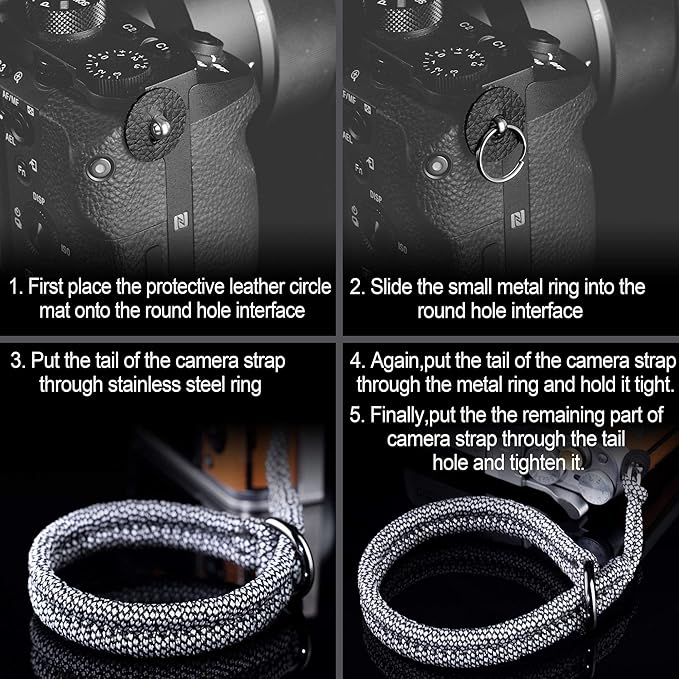 Qiang Ni Camera Wrist Strap - Paracord Quick Release Camera Hand Strap Wrist Lanyard for DSLR or Mirrorless Camera - White