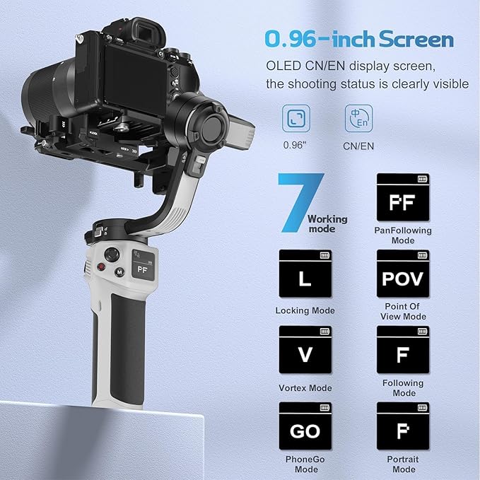 ZHIYUN CINEPEER WEEBILL 3E 3-Axis Gimbal Stabilizer for Canon/Sony/Panasonic/Nikon Camera,Up to 6.6lbs (3kg) Payload Extendable Sling Grip Native Vertical Shooting Handheld Camera Gimbal