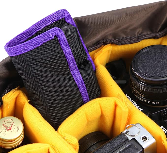 Meking Battery Storage Case Bag with 4 Pockets for DSLR Camera, Suitable for AA/AAA Battery and LP-E6 LP-E8 LP-E10 LP-E12, EN-EL14 EN-EL15, NP-FW50 NP-F550 NP-FM500H
