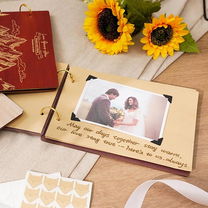 Personalized Travel Photo Album, Custom Wedding Photo Album with Name and Date, Wedding Scrapbook Couples Scrapbook Memorial Guest Book Keepsake Travel Gifts