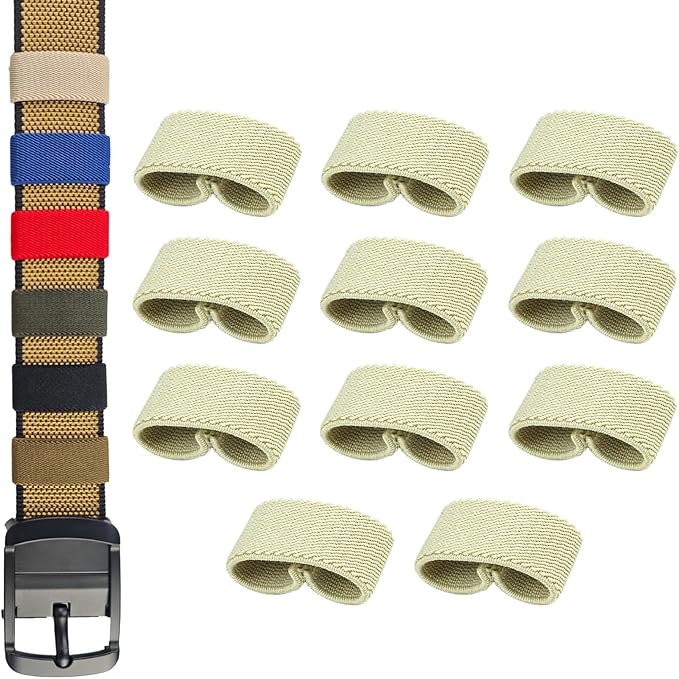 11 Pcs Thickening Elastic Belt Keepers, Nylon Webbing Strap Organizers & Holders for 1.5" to 2" Wide Belts