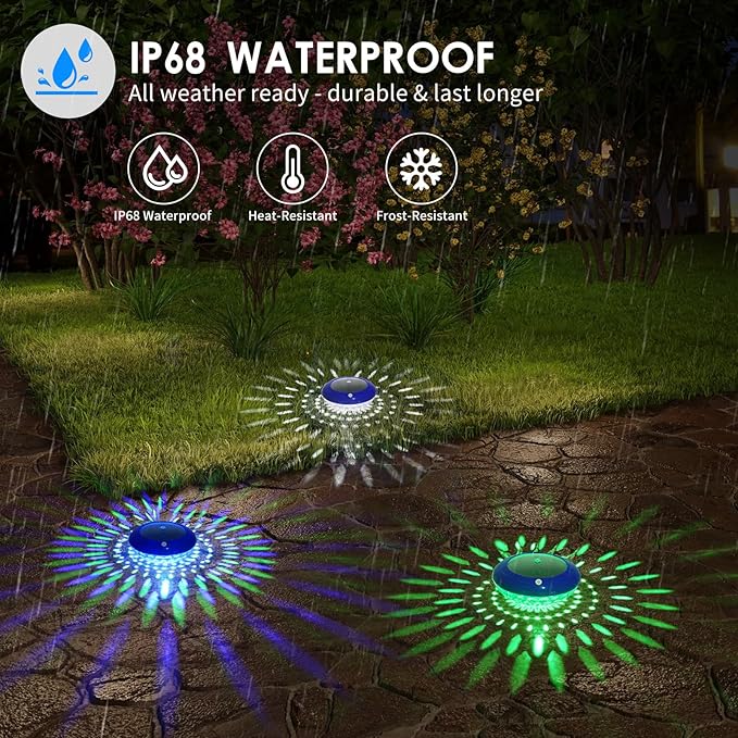 FirstE Solar Floating Pool Lights, RGB Color Changing Pool Floating Lights, Hangable IP68 Waterproof Solar Pool Light That Float for Pool Wedding Path Party Decoration, No Need Electric Wire