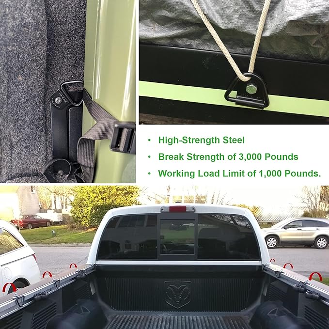 Cargo Tie-Down Anchors,8-Pack Black Steel V-Ring Bolton Trailer Cargo Tie Down,for Trailers,Trucks and Warehouses Replacement for D-Ring Plastic Flush Mount Pan Fitting Tie Down
